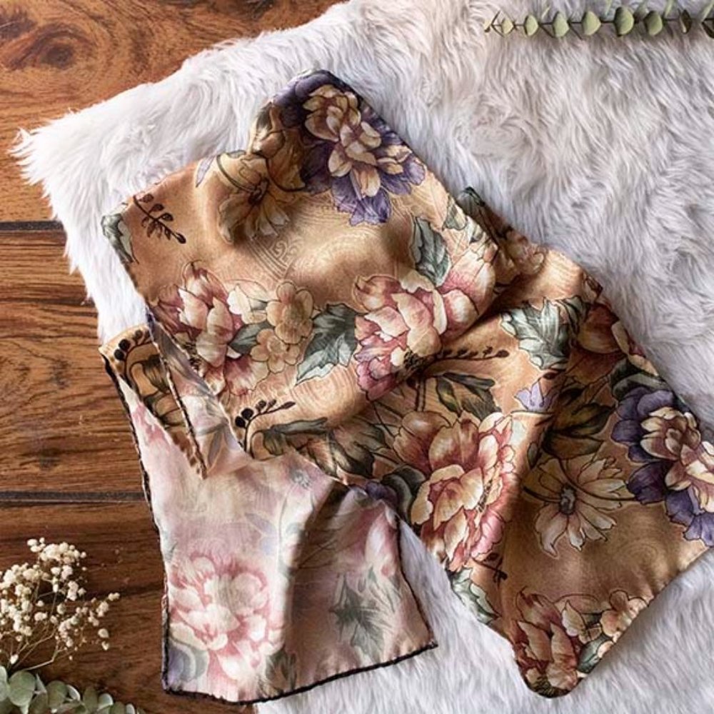 vintage floral scarf